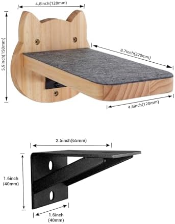 ESPETS Natural Solid Wood Cat Wall Floating Steps, Set of 3 - Image 3