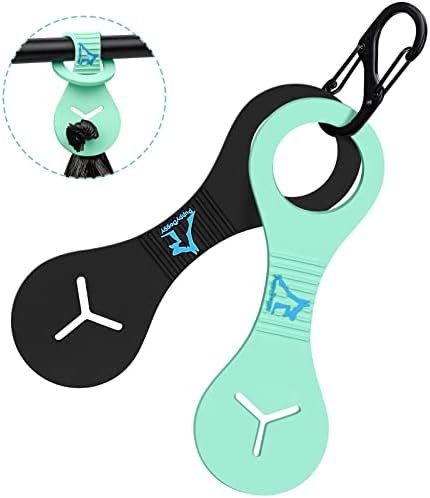 Dog Poop Bag Holder for Leash Waste Bag Carrier Dog Poop Bag Dispenser for Walking Running Bicycle Accessory 2 Pieces (Black + Light Green) by PuppyDoggy