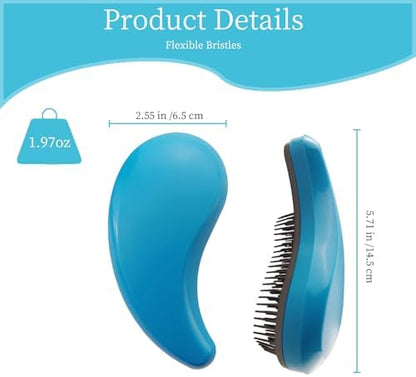 Comma-Shaped Small Dog Brush, Puppy Essentials (Blue) - Image 2