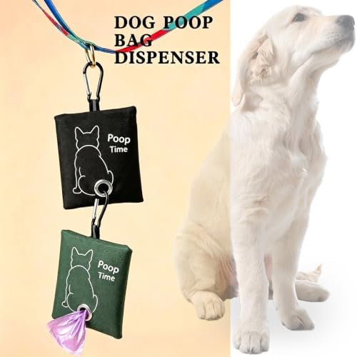 Black Leash Bag Holder Dog Poop Bag Holder with Clip (Black) - Image 4