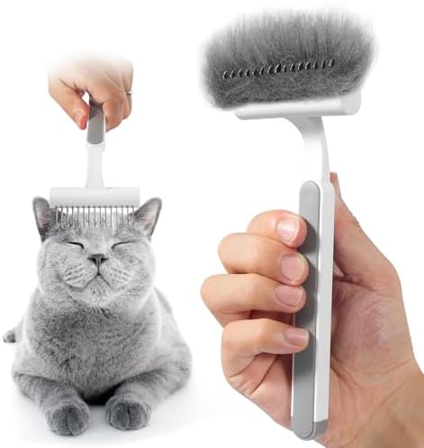 Undercoat Rake for Cats & Small/Medium Dogs - Deshedding Brush Dematting Comb for Pets Remove Loose Hair & Matted Fur, Deshedding Grooming Tool for Kitten, Puppy, and Horses(Grey) by TRUSTV