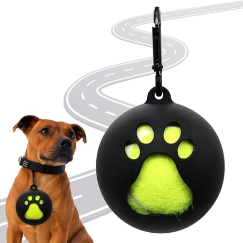 Dog Tennis Ball Holder Accessory - Leash Attachment, Lightweight Silicone for Convenient and Fun Playtime - Fits Standard Tennis Ball Size (Black) by Unknown
