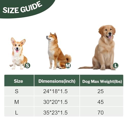 Dog Bed Crate Mat, Soft Durable Washable Anti-Slip Kennel Pad for Dogs & Cats, Reversible (Dark Green, L(35"*23"*1.5")) - Image 4