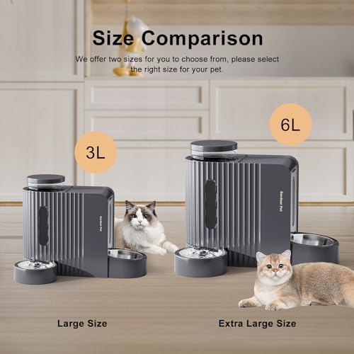 Gravity Automatic Cat Feeder, Water & Food Dispenser Set, Stainless Bowls - Image 6