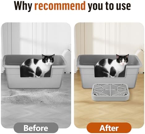 Cat Litter Box Step Non-Slip Cat Step with Filter Function, Light Grey - Image 6
