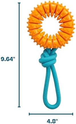 Dental Chew Wheel Durable Dog Toy, Tug & Chew, Mint Scent, 9.6" - Image 6