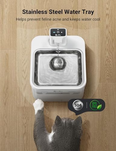 DownyPaws Cat Water Fountain Cordless, Pet Fountain, 84oz/2.5L, White Pro - Image 5