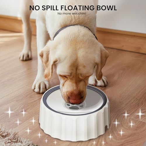 Dog Water Bowl No Spill 70oz/2L Large Capacity Dispenser Non Slip No Splash Bowl Pet Slow Feeder No Drip Dog Water Bowl on Vehicle Slow Water Bowl for Dogs and Cats - Image 5