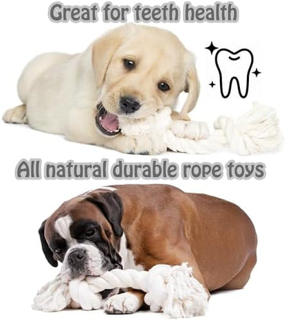 Barida Pet Supplies 100% Natural Cotton Rope Dog Toys, Premium White Cotton Dog Chew Toys, Puppy Chew Ropes for Teething, Tough Ropes for Puppy, Small and Medium Dogs - Image 6