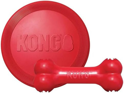 KONG Goodie Bone and Flyer Dog Toy Set, for Medium Dogs by KONG