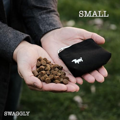 Small Dog Treat Pouch – Slim Magnetic Pocket Dog Treat Bag for Walking & Training – Discreet Clip On Treat Pouch for Leash, Waistband or Pocket – Mess Free Storage (Black/Gray) - Image 4