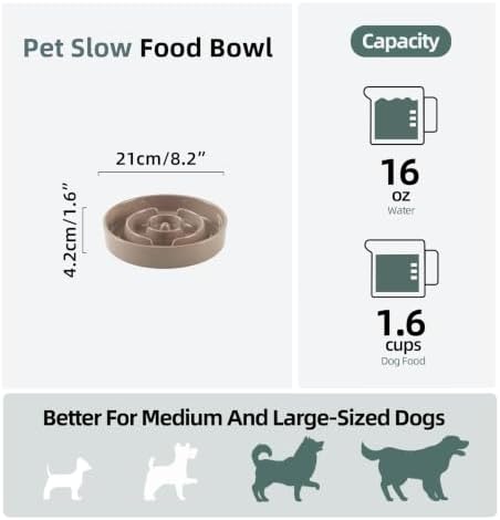 Havniva Ceramic Slow Feeder Dog Bowls, 8.3 in Slow Feeder for Medium Breed - Image 2