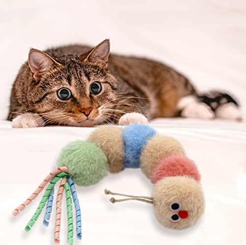 Jumpaws Interactive Natural Catnip Toy, with Rattle, Bite Resistant, for All Ages Indoor Cat, Shape of Caterpillar, Kitten Toy (Large/ 1 Pack/Cat Kicker) - Image 5