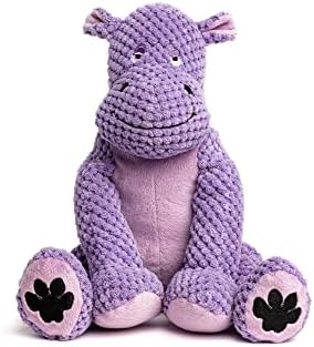 fabdog Floppies Plush Dog Toy - Cute & Durable Squeaky Dog Toys - Best Squeak Toy for Puppies and All Breeds | Ideal Pet Gift| Large Hippo by fabdog