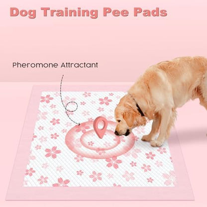 MIZOK Pink Puppy Pads with Adhesive Tabs Disposable Pee Pads 36x36in 30Ct - Image 5