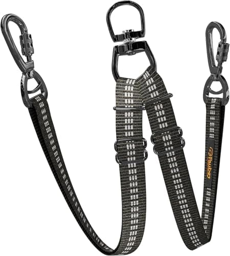 Double Dog Leash – Adjustable Length Long Leash for Dog Training – Dual Reflective Dog Leash with Non-Tangle Design – Heavy Duty Nylon and Metal Buckles – Ideal by Unknown