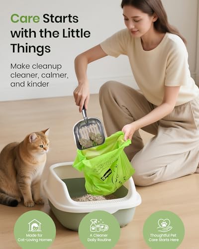 Cat Litter Bags for Poop, Certified Compostable Cat Waste Disposal Bag, Leakproof Durable and Unscented Large to Fit Any Scoop Strengthen Dog Poop Bag- 100 Count - Image 2