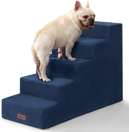 Aodisman Dog Stairs for High Beds 22.6" H, 5-Step Pet Steps for Small Dogs by AODISMAN