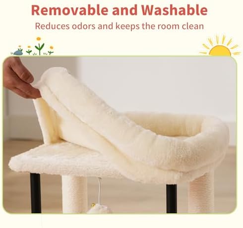 Hey-brother Cat Tree, Sturdy Tower with Sisal-Wrapped Columns, MPJ010SM - Image 5