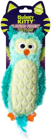 Quirky Kitty Glowing Forest Night Owl Kicker Catnip Cat Toy, Pounce Play by QuirkyKitty