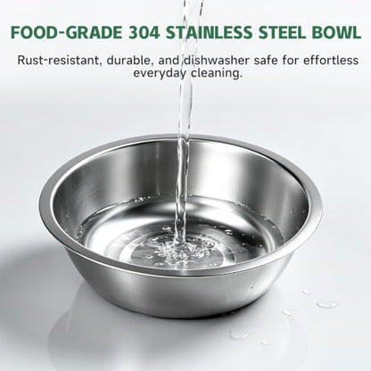 Elevated Tilted Cat Food Bowls with Mat, 304 Stainless Steel 2 Water Bowls - Image 5