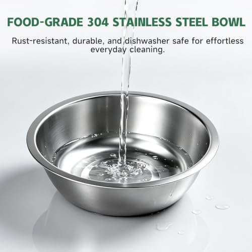Elevated Tilted Cat Food Bowls with Mat, 304 Stainless Steel 2 Water Bowls1 - Image 5