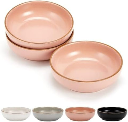 Ceramic Cat Bowls, Howise Pet Bowl Cat Dishes for Food and Water, 5.19 in Cat Food Bowl 3 Pack Pet Dishes for Cats Puppy, Matte Pink Finish by Cottagecore