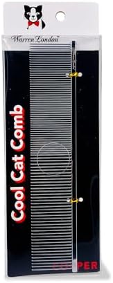 Warren London Cool Cat Greyhound Style Comb – 7.5" Professional Copper Cat Grooming Comb with Fine & Coarse Teeth, Rounded Pins for Detangling/Sensitive Skin, Deshedding & Dematting by WarrenLondon