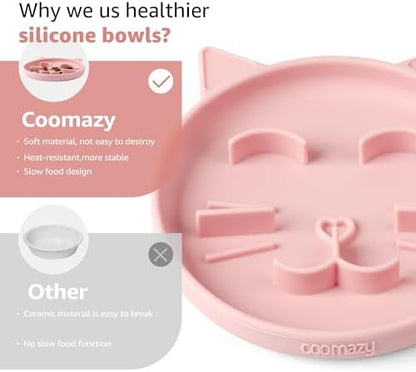 Coomazy Slow Feeder Cat Bowl Silicone Pet Puzzle Feeder for Slow Eating - Image 5