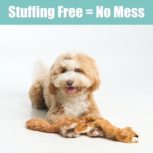 SPOT Skinneeez Squirrel 23-Inch Stuffing-Free Plush Dog Toy – Realistic Design with 2 Squeakers – Durable, Soft Polyester for Medium & Large Dogs – Tug, Fetch & Shake Play – for Moderate Chewers - Image 4
