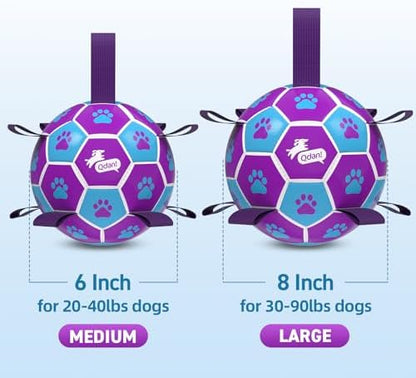 QDAN Dog Ropes Toys, Soccer Ball with Straps, Tug of Toy, Dog Birthday Toy - Image 6