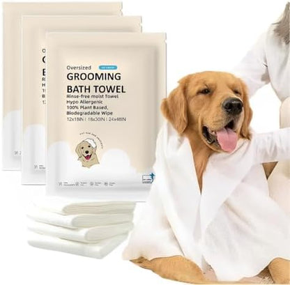 Toner Depot XL Pet Grooming Bath Wipes, Huge Rinse-Free Towels for Cleaning and Deodorizing Plant-Based Hypoallergenic Wipes for Dogs and Cats, 3 Pack (XL 18x30) by Toner+Depot