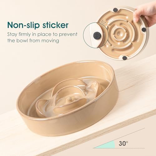 vancasso Ceramic Slow Feeder Dog Bowls, 0.6 Cup Puzzle Dish for Small Breed - Image 6