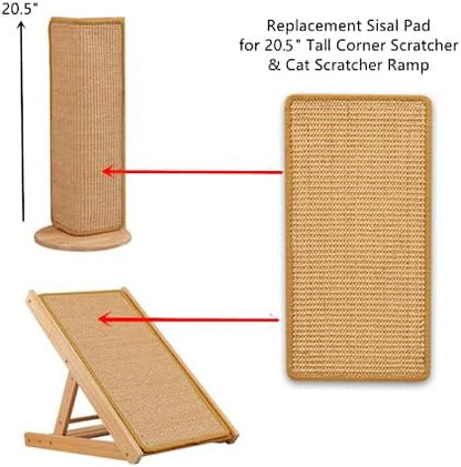 SHENGOCASE 4-Pack 10" x 19.7" Sisal Cat Scratching Mat Pad with Hook & Loop Tapes for Wall Couch, Window Perch, Cat Wall Furniture Shelve - Image 5