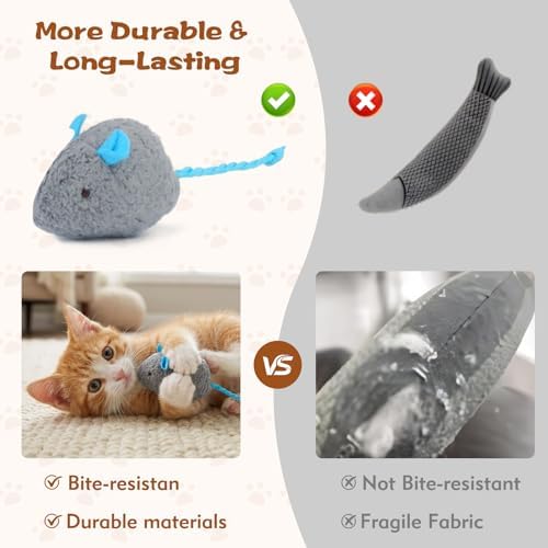 WRW Cat Mice Toys with Catnip for Indoor Cats, 12 Pcs, 7 Colors - Image 5