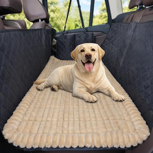 Dog Car Seat Cover 2 Piece Seat Waterproof Hammock and Brown Cover by CoSofSLIP