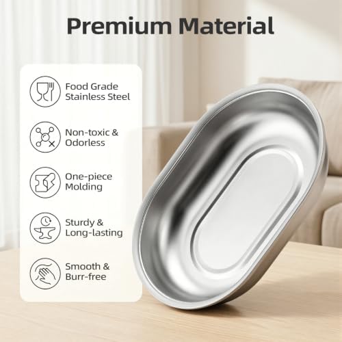 Stainless Steel Bowl and Mat Set for Automatic Microchip Cat Pet Feeder, Sealing Ring Design for Keeping Food Fresh and Reducing Odor, Easy to Clean, SUS 304, Includes 2 Bowls and 1 Mat - Image 4