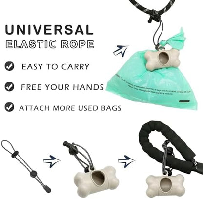 Dog Poop Pickup Bags Holder Dispenser with 1 Roll Random Color Leak-proof Scented Doggy Waste Bags and Carabiner with Safety Lock Plus Hook and Loop Fastener Never Loose on Leash Lead Again (Beige) - Image 4