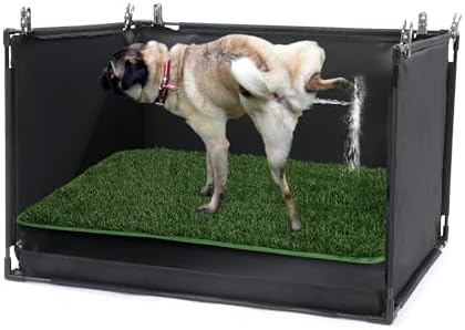 MABOZOO Dog Pee Pad Holder with Artificial Grass, 25 * 21 * 15.7 in Foldable Indoor Dog Potty Tray with Hemmed Edge, No Spill Pee Pad Holder Tray Puppy Litter Box for Dogs by MABOZOO
