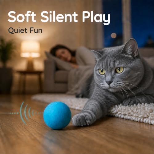 Wool Cat Toys - Felt Cat Toy Balls for Small Pet Fetch and Play - Eco Friendly Quiet Wool Ball Cat Toy for Cats and Kittens - 6 PCS Choose Your Colors (Aqua) - Image 3