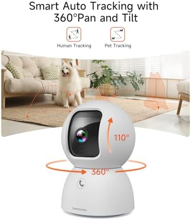 3K Pet Camera Indoor with Phone APP, 5MP Cameras for Home Security with 1400mAh Emergency Rechargeable Battery, 2.4G 5G Dual Band WiFi Indoor Camera, AI Detection Motion Tracking, 2-Way Talk - Image 6