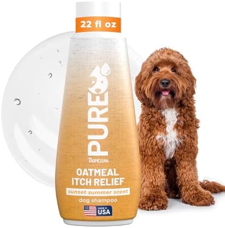 TropiClean Pure Oatmeal Dog Shampoo for Itchy Skin Relief, 22oz by TropiClean
