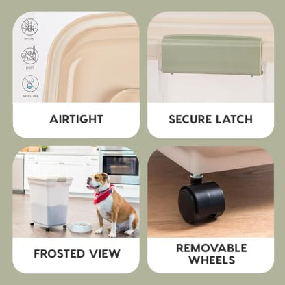 IRIS USA Dog Food Storage Container, Up to 58lbs, Almond/Pearl, Made in USA - Image 5