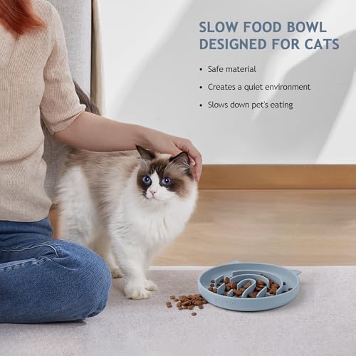 Coomazy Slow Feeder Cat Bowl Silicone Pet Puzzle Feeder for Slow Eating - Image 7