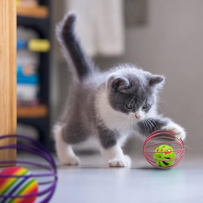 Andiker Cat Toy Ball,6pcs Cat Interactive Toy for Cats,Caged Mouse and Ball for Cats to Chase and Grab (Ball Toy) - Image 5