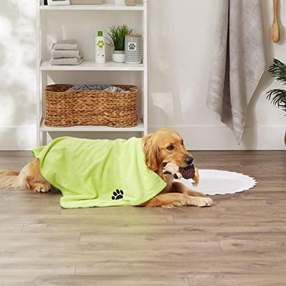 Bone Dry Pet Grooming Microfiber Towel, Embroidered Collection, X-Large,41x23.5, Lettuce Green - Image 5
