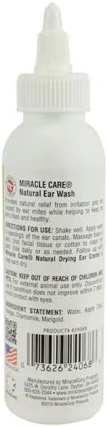 Miracle Care Natural Ear Wash for Cats, 4 Ounce - Image 2