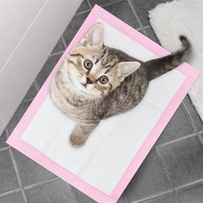 Basics Dog and Puppy Pee Pads with 4-Layer Leak-Proof and Quick-Dry Design for Potty Training, 13” x 17” Ultra Absorbent Disposable Changing Pads for Small Pets -Pink(50 Count) - Image 7