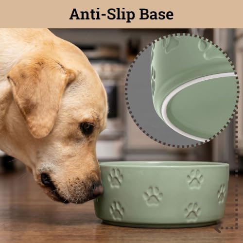 Ceramic Dog Bowl Set of 2 with Anti-Skid Base 7.5" W x 3" H, 6 Cup Capacity - Image 4