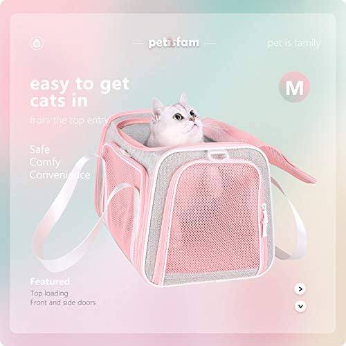 Soft Cute Travel Pet Carrier Bag for Medium Cats, Kitty and Puppy, Fantasy Pink, M - Image 2